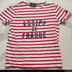 Saint James x Elysee Kids Red and White Striped Tee 10 yrs